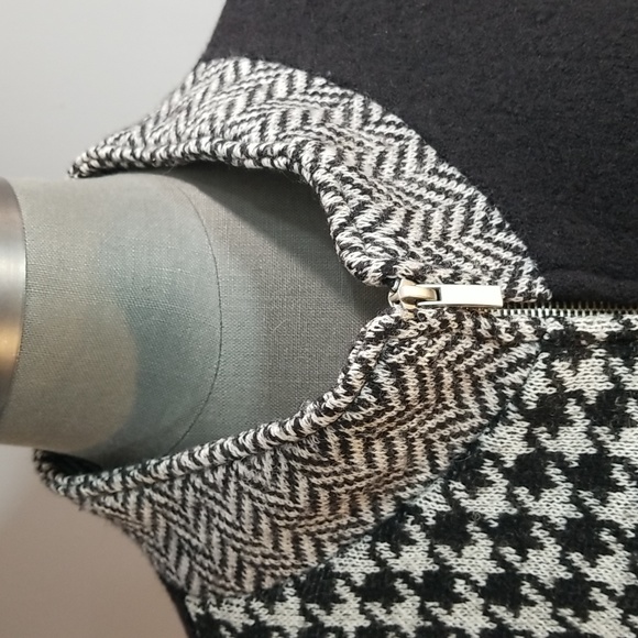 100% wool Katie Todd S/M jacket/cape/poncho type black grey patterned - Picture 6 of 12